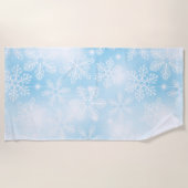 Serviette De Plage Flammes de neige et lumières bleues (Devant)