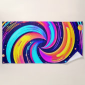 Serviette De Plage Flèche cosmique colorée (Devant)