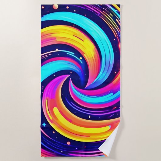Serviette De Plage Flèche cosmique colorée (Devant)