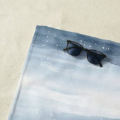 Serviette De Plage Flèches blanches bleues (En situation)