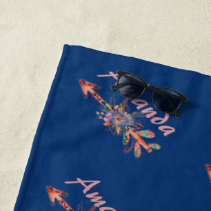 Serviette De Plage Flèches florales personnalisées