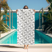 Serviette De Plage Flèches noires et blanches tendance