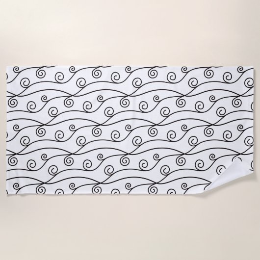 Serviette De Plage Flèches noires et blanches tendance (Devant)