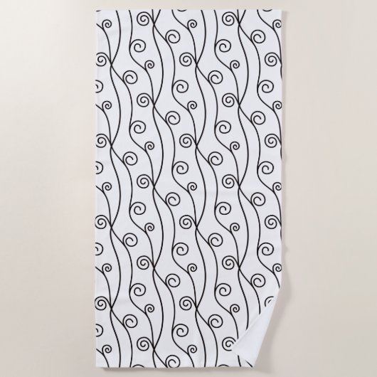 Serviette De Plage Flèches noires et blanches tendance (Devant)