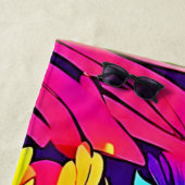 Serviette De Plage Fleur abstrait vibrant (En situation)