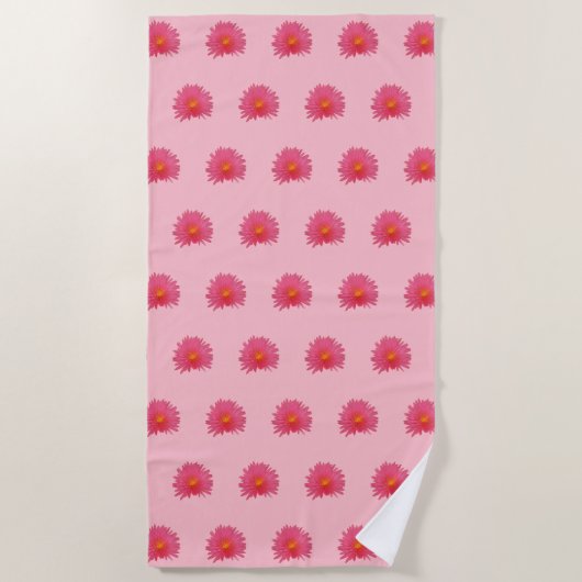 Serviette De Plage Fleur Aptenia rose Motif sans couture sur (Devant)