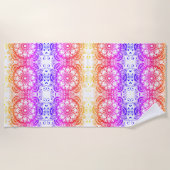 Serviette De Plage Fleur arc-en-ciel Mandala Motif 2 Beach Towne (Devant)