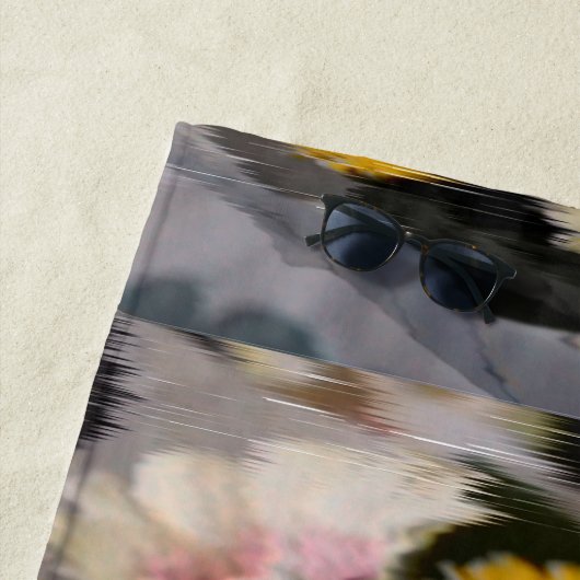 Serviette De Plage Fleur avec devis (En situation)