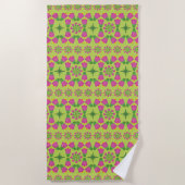 Serviette De Plage Fleur celtique Mandalas Green Beach Towne (Devant)