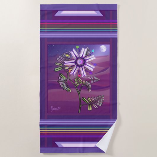 Serviette de plage Fleur dans le désert (Devant)