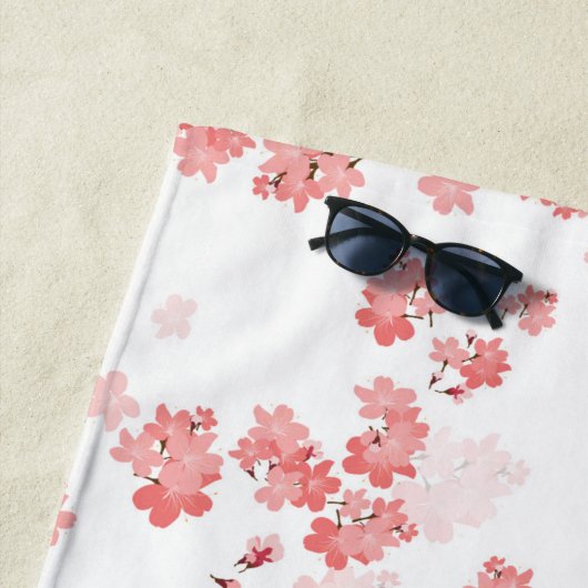 Serviette De Plage Fleur de Cerisier 2 (En situation)