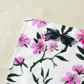 Serviette De Plage Fleur de cerisier blanc sur blanc (En situation)