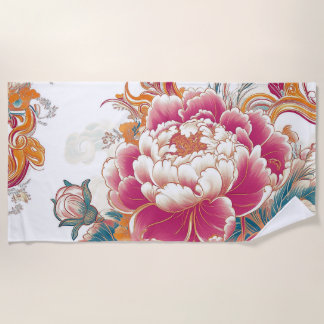 Serviette De Plage Fleur de Crimson