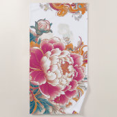 Serviette De Plage Fleur de Crimson (Devant)