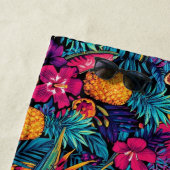 Serviette de plage Fleur de Fruit Tropical Néon - (En situation)