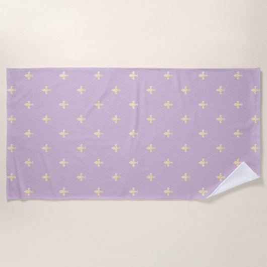 Serviette De Plage Fleur de Lis Lilac (Devant)