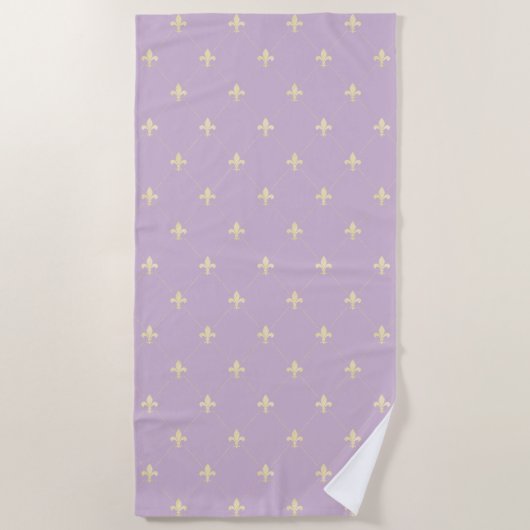 Serviette De Plage Fleur de Lis Lilac (Devant)