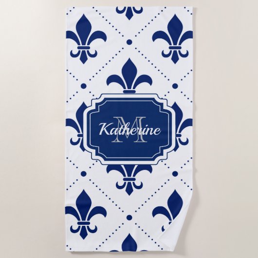 Serviette De Plage Fleur de lis Motif (Devant)