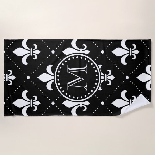 Serviette De Plage Fleur De Lis Pattern (Devant)
