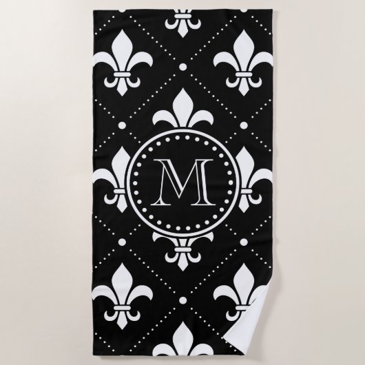 Serviette De Plage Fleur De Lis Pattern (Devant)