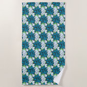 Serviette de plage Fleur de Lotus Bleu (Devant)