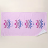 Serviette De Plage Fleur de lotus rose votre texte (Devant)