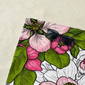 Serviette De Plage Fleur de pomme sur blanc (En situation)