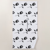 Serviette De Plage Fleur de Saint-Valentin noire Thunder_Cove (Devant)