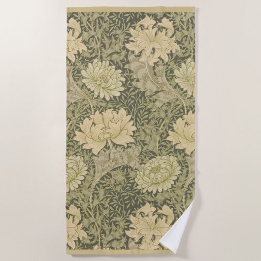 Serviette De Plage Fleur de Sauge Chrysanthème de William Morris (Devant)