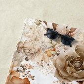 Serviette De Plage Fleur de Sud-Ouest Crème Marron Occidental (En situation)