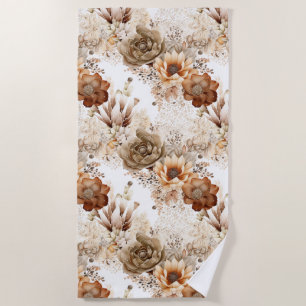 Serviette De Plage Fleur de Sud-Ouest Crème Marron Occidental