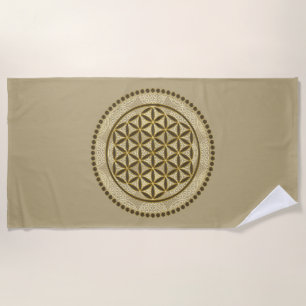 Serviette De Plage FLEUR DE VIE - Art Symbolique de Géométrie Sacrée