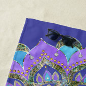 Serviette De Plage Fleur de Vie - Mandala Style Inde 2 (En situation)
