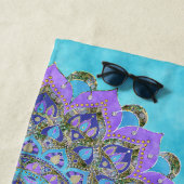 Serviette De Plage Fleur de Vie - Mandala Style Inde 2 (En situation)
