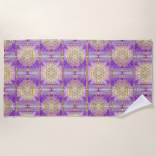 Serviette De Plage FLEUR DE VIE - Yantra motif sans fin