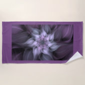 Serviette De Plage Fleur fractale violette (Devant)