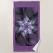 Serviette De Plage Fleur fractale violette (Devant)