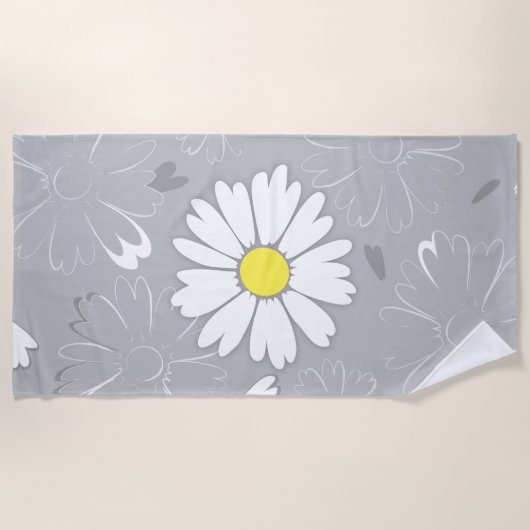 Serviette De Plage Fleur marguerite d'Eilin (Devant)