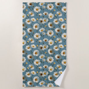 Serviette De Plage Fleur marguerite en bleu incomparable
