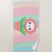 Serviette De Plage Fleur mignonne, capricieuse en pot (Devant)