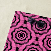 Serviette De Plage Fleur noire rose Motif sans couture (En situation)