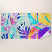 Serviette De Plage Fleur pastel abstrait moderne (Devant)