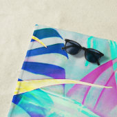 Serviette De Plage Fleur pastel abstrait moderne (En situation)