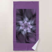 Serviette De Plage Fleur pourpre de fractale (Devant)