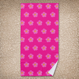 Serviette De Plage Fleur Rose rose Moss Motif sans couture sur