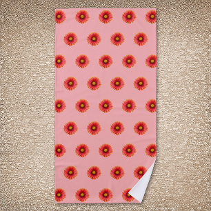 Serviette De Plage Fleur rouge marguerite Motif sans couture sur le B