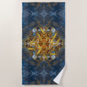 Serviette De Plage Fleur sacrée de la géométrie de pierre gemme (Devant)