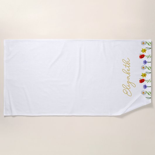 Serviette De Plage Fleur sauvage (Devant)