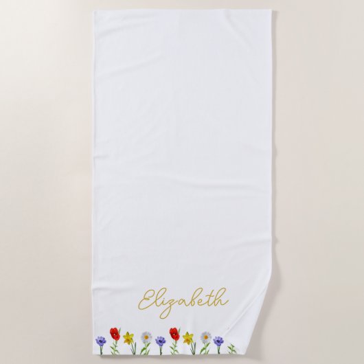 Serviette De Plage Fleur sauvage (Devant)