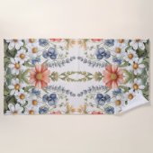 Serviette de plage Fleur sauvage colorée (Devant)